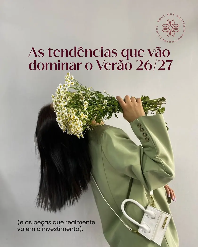 Slide do carrossel da Lizz Butique sobre as tendências do Verão 26/27