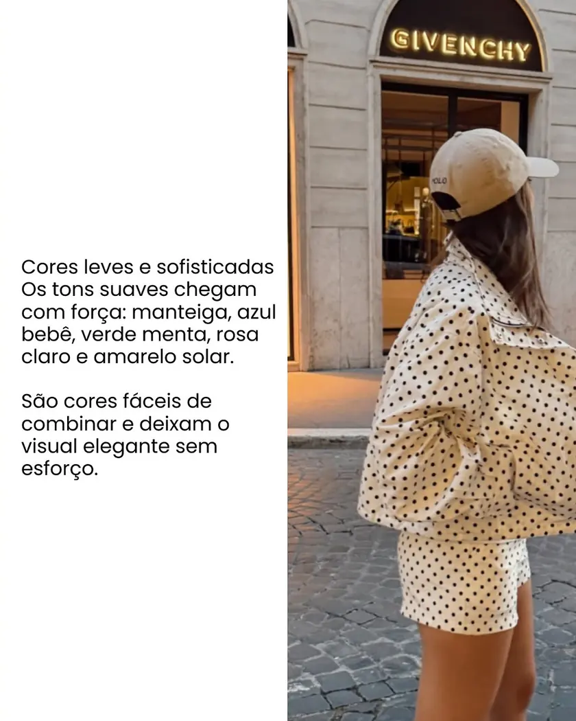 Slide sobre cores leves e sofisticadas da estação
