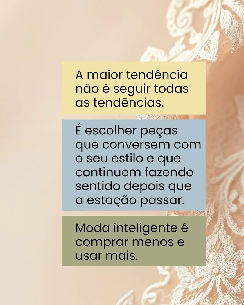 Slide sobre escolher peças que conversam com o próprio estilo